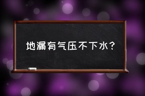 防臭地漏不下水是什么原因 地漏有气压不下水？