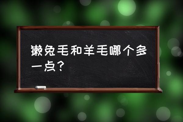獭兔毛和皮草哪个好 獭兔毛和羊毛哪个多一点？