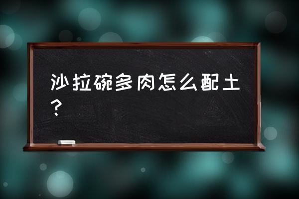 多肉花盆肥力太大盆土怎么处理好 沙拉碗多肉怎么配土？