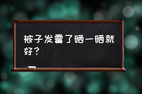 被子长霉了有什么办法去掉 被子发霉了晒一晒就好? 被子长霉了有什么办法去掉 被子发霉了晒一晒就好?