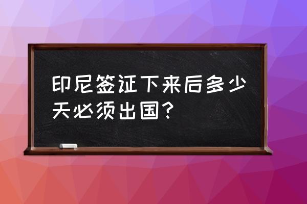 去印尼旅游签证怎么办理 印尼签证下来后多少天必须出国？